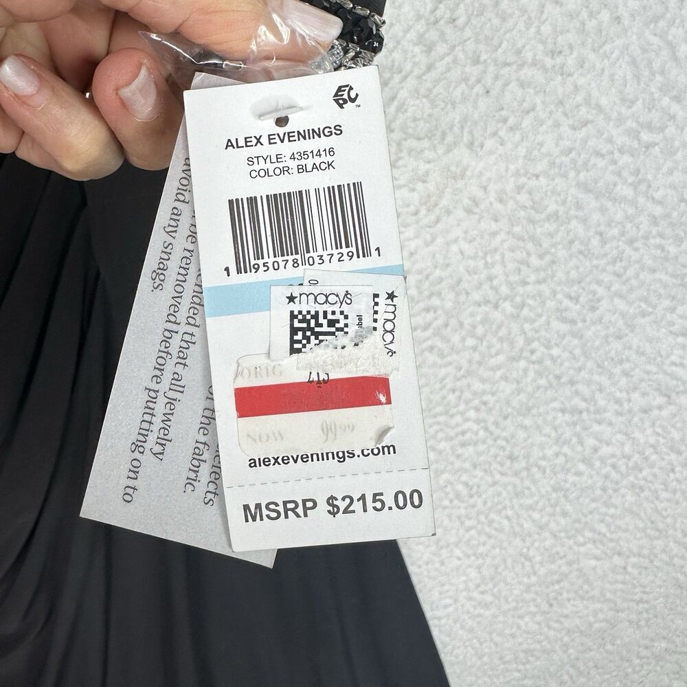 Alex Evenings Plus 20W Black Keyhole‎ Embellished A-Line Gown NWT Formal Dress - Picture 8 of 13